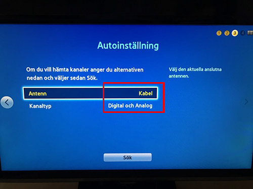 Kanalsokning Samsung Smart Tv