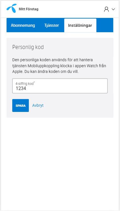 Personlig kodf för mobiluppkoppling klocka