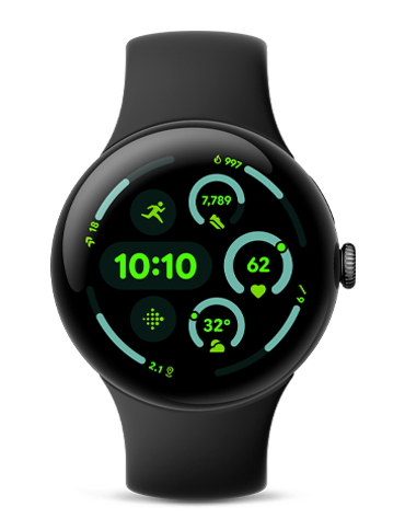 Google Pixel Watch 3 LTE 45 mm Obsidian front
