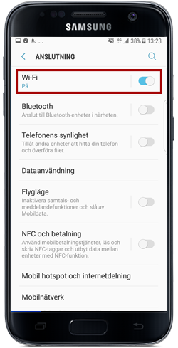 Aktivera wifi